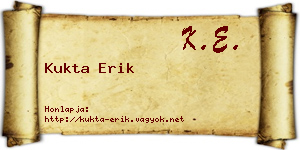 Kukta Erik névjegykártya